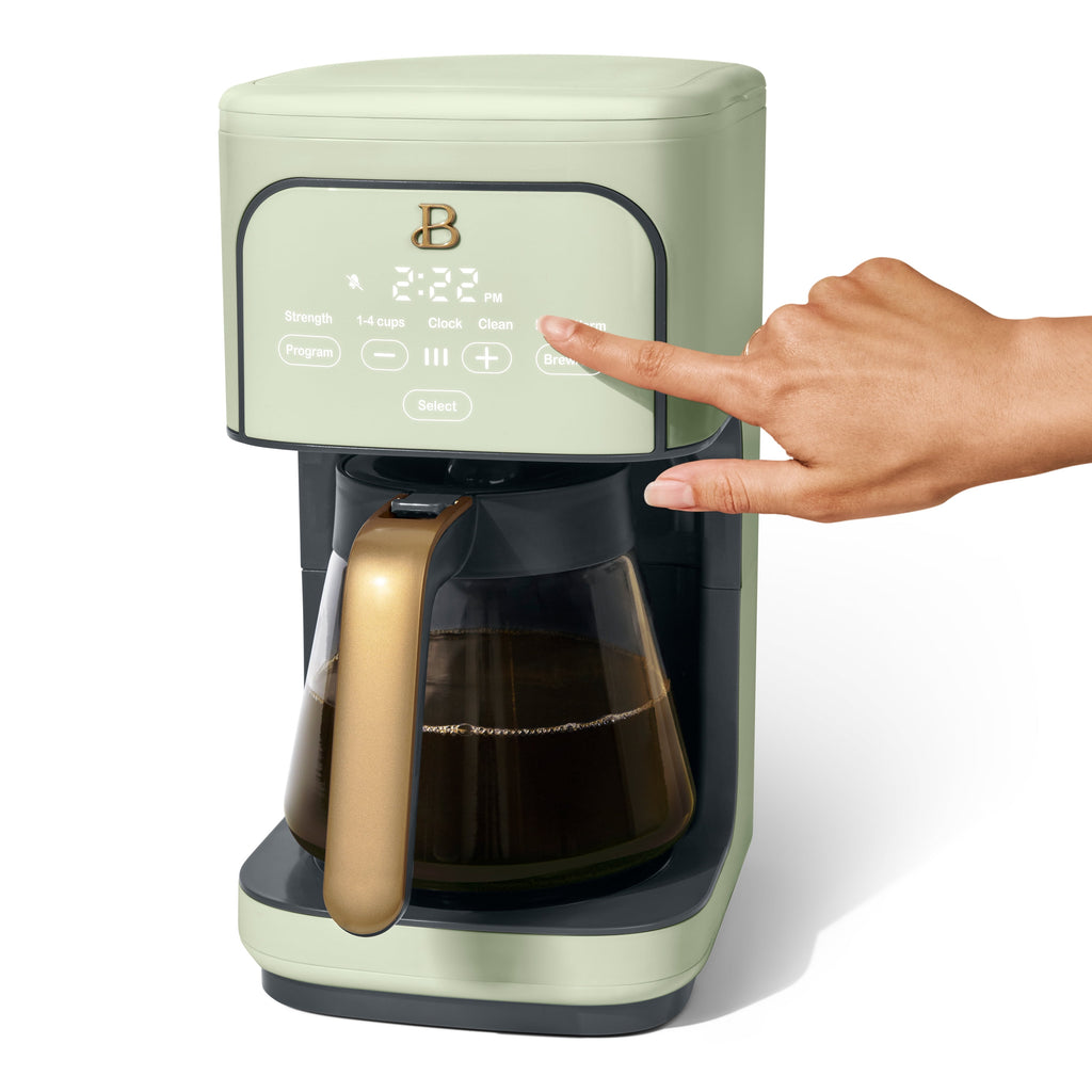 Beautiful by Drew Barrymore 12-Cup Programmable Coffee Maker, White Icing