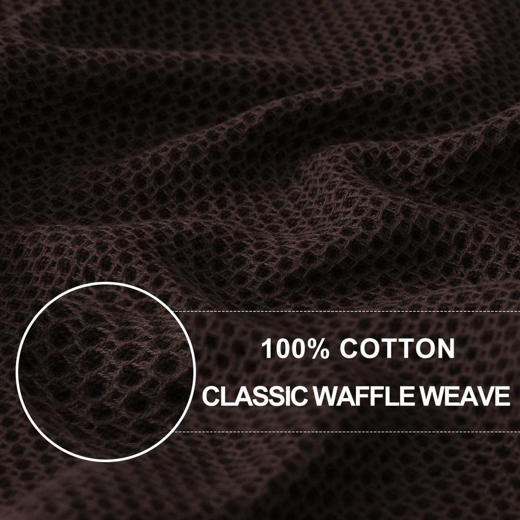 Smiry 100% Cotton Waffle Weave Kitchen Dish Towels, Ultra Soft Absorbent Quick Drying Cleaning Towel, 13x28 Inches, 4-Pack, Dark Grey