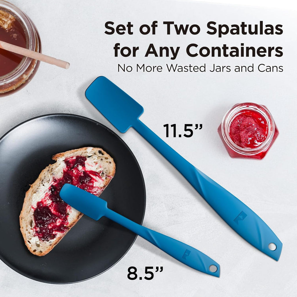 Kitchen Mama WaltzGrip Platinum Silicone Jar and Can Spatula Utensil Set (Red)