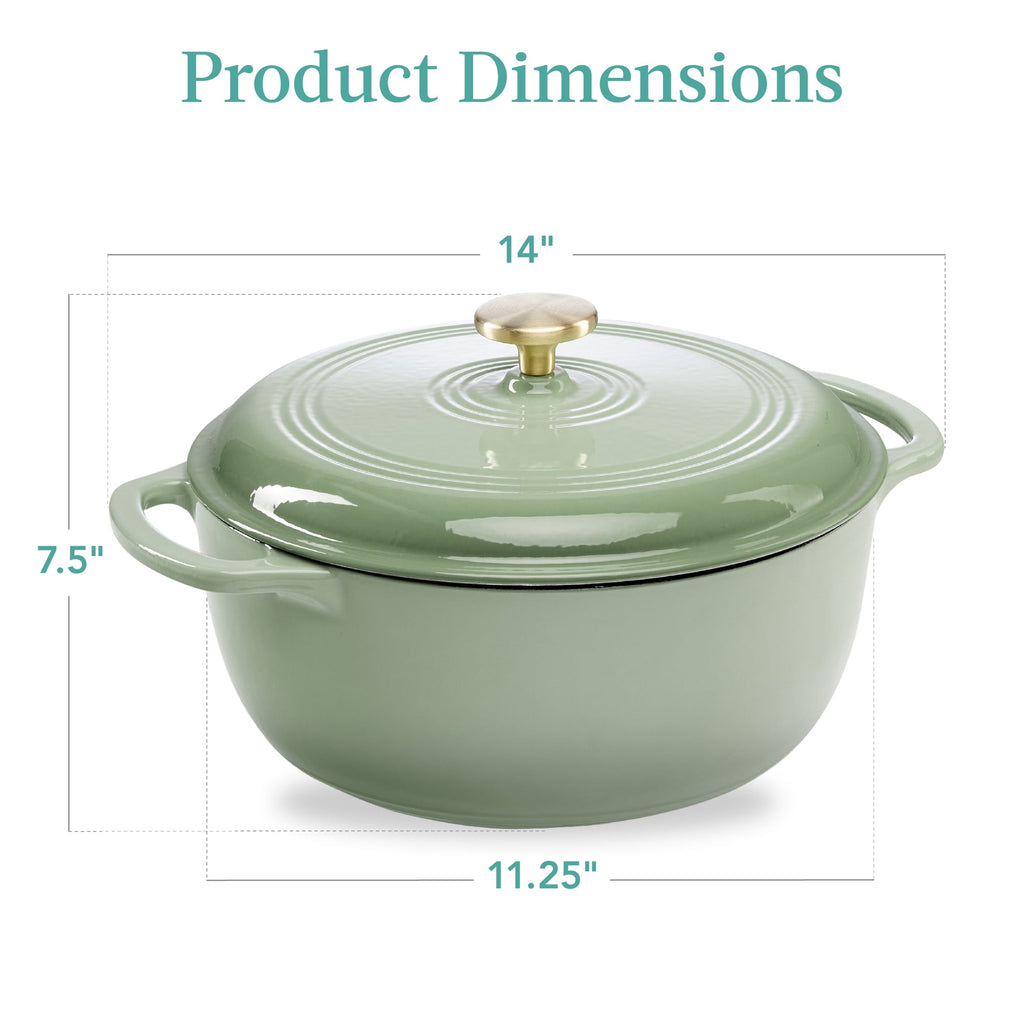 Best Choice Products 6 Quart Enamel Cast-Iron Dutch Oven, Heavy-Duty Cookware w/ Dual Handles, Lid - Cornflower Blue