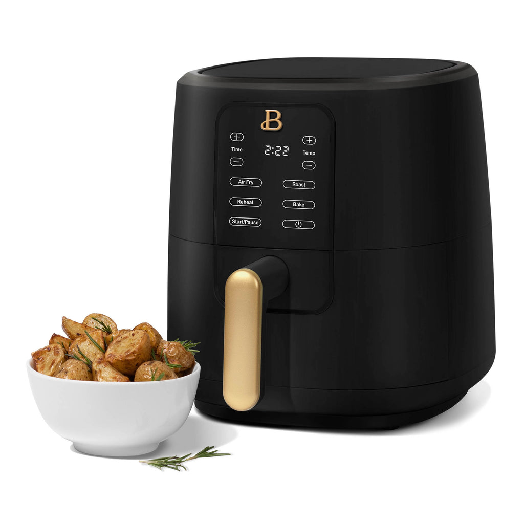 Beautiful 3 Qt Air Fryer with TurboCrisp Technology, EverGood Non-Toxic Ceramic Nonstick Coating, Chocolate by Drew Barrymore