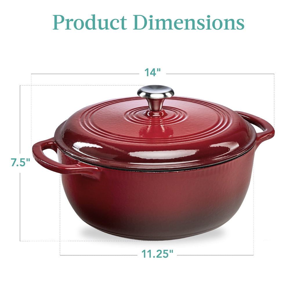 Best Choice Products 6 Quart Enamel Cast-Iron Dutch Oven, Heavy-Duty Cookware w/ Dual Handles, Lid - Cornflower Blue