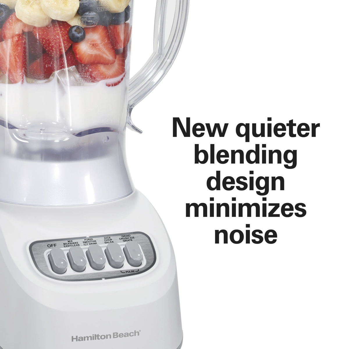 Hamilton Beach Smoothie Blender, 48 oz BPA-Free Jar 650 W 12-Function Countertop Blender for Kitchen, White