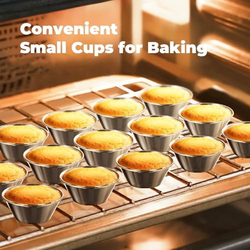 Fit Meal Prep [24 Pack 1.5 oz Stainless Steel Dipping Sauce Cups, Reusable Metal Ramekins, Commercial Grade Condiment Bowls, Individual Portion Cups, Small Round Au Jus Cup for Home, Restaurant