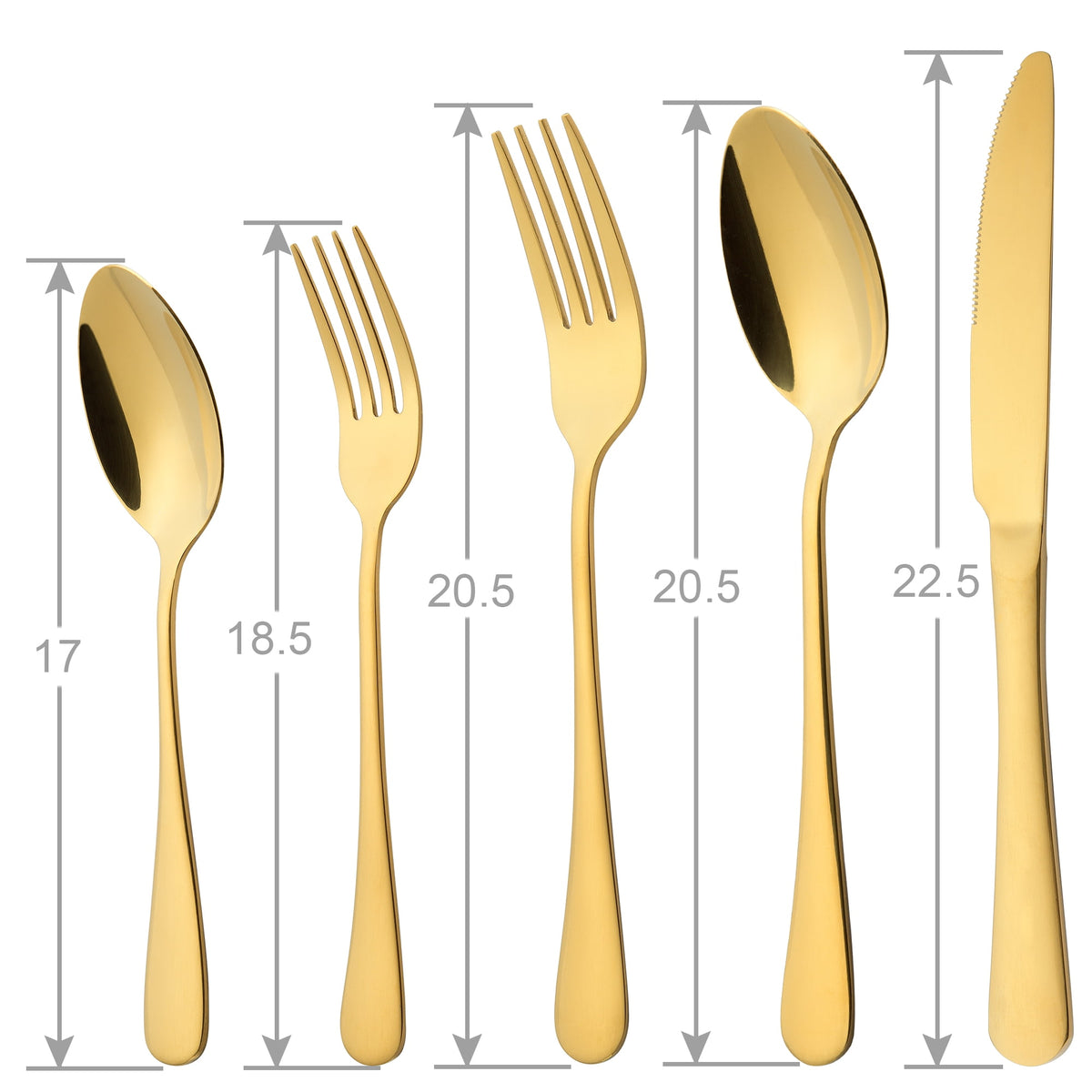 20 Piece Silverware Set, ENLOY Stainless Steel Solid Flatware Cutlery for 4, Modern & Elegant Design, High Quality Gift