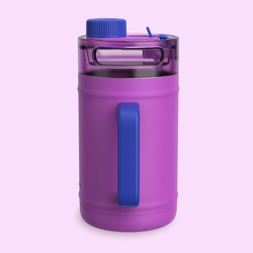 Bubba 52oz DualSip Insulated Stainless Steel Water Keg with Built-In Straw and Drink Opening and Side Handle, Moodbooster Purple/Blue