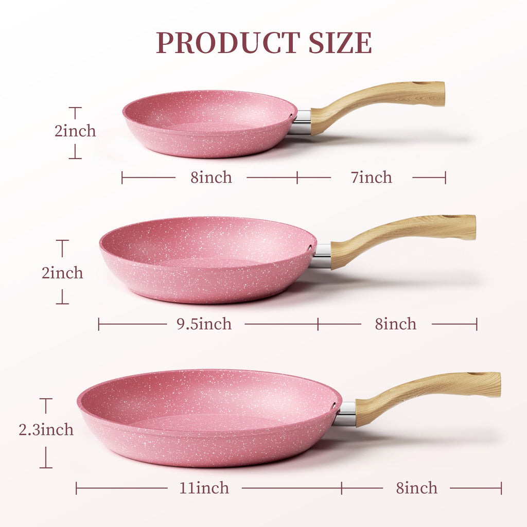 Innerwell 8-Inch Nonstick Granitic Frying Pan with Ergonomic Bakelite Handle