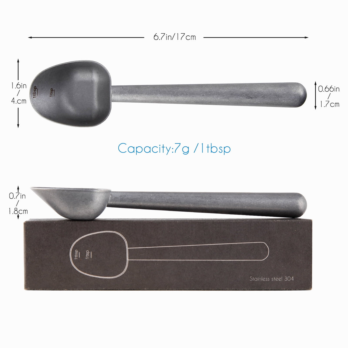 Easyworkz Stainless Steel Long Hollow Handle Coffee Scoop,7g Measuring Spoon for Ground Coffee and Loose Leaf Tea, Brass Gold