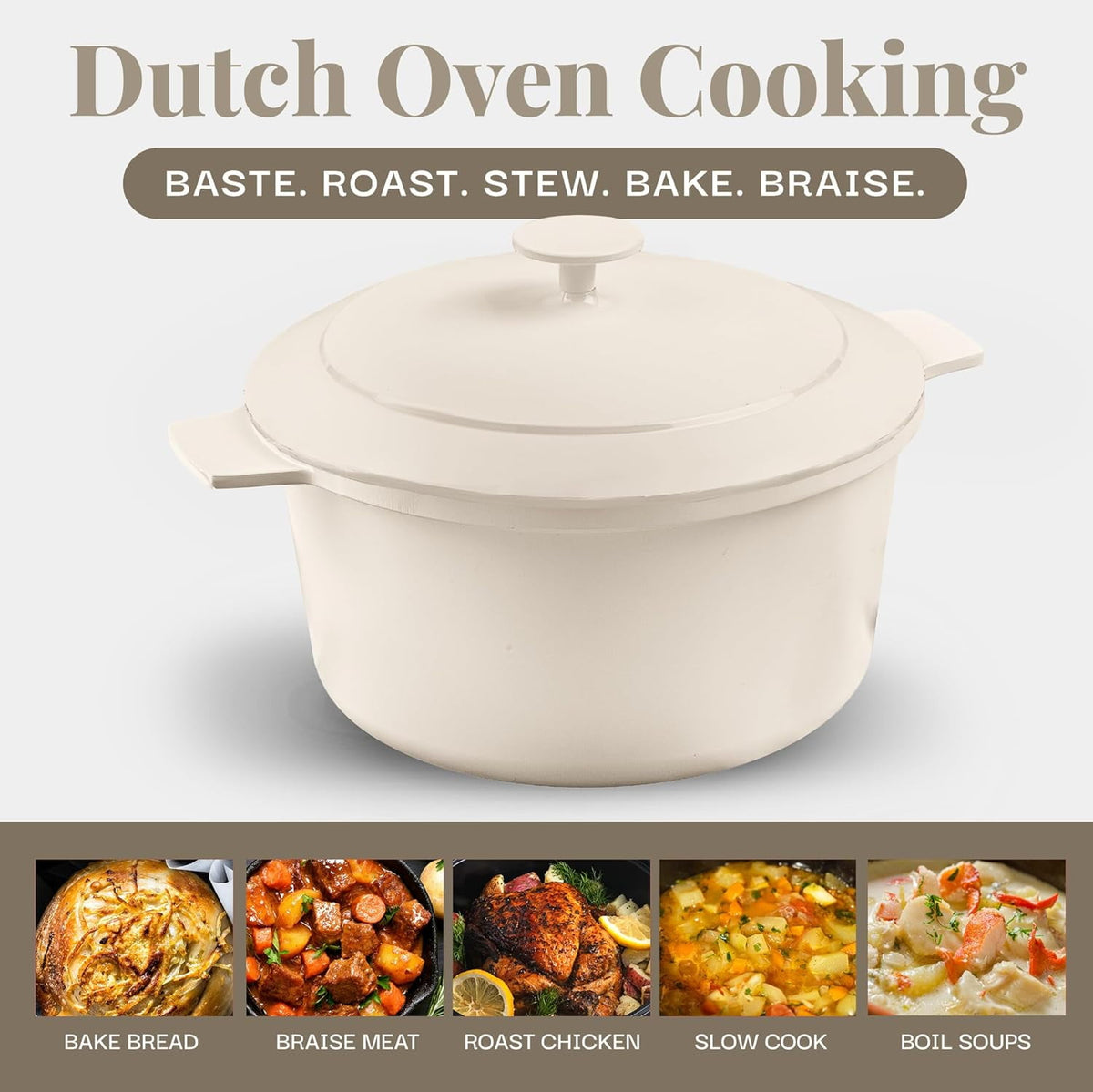 Gotham Steel Ceramic Hammered 5 Qt Lightweight Dutch Oven Pot with Lid & Holders, Oven Safe & Even Heat Retaining Dutch Oven for Bread Baking Sourdough, Soup, 70% Lighter than Cast Iron, Navy