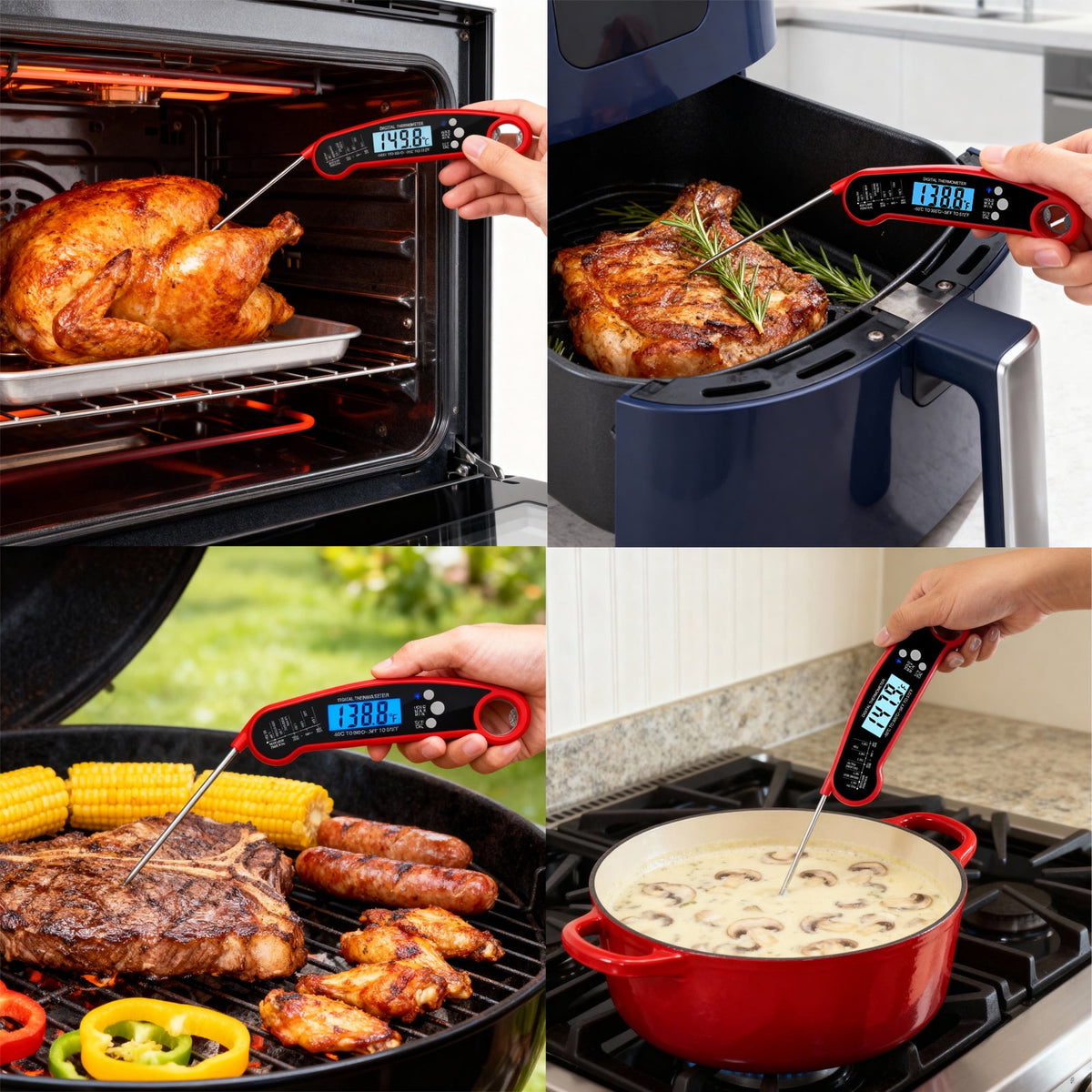 AGCAN Digital Meat Thermometer Instant Read Food Thermometers for BBQ Grilling Cooking