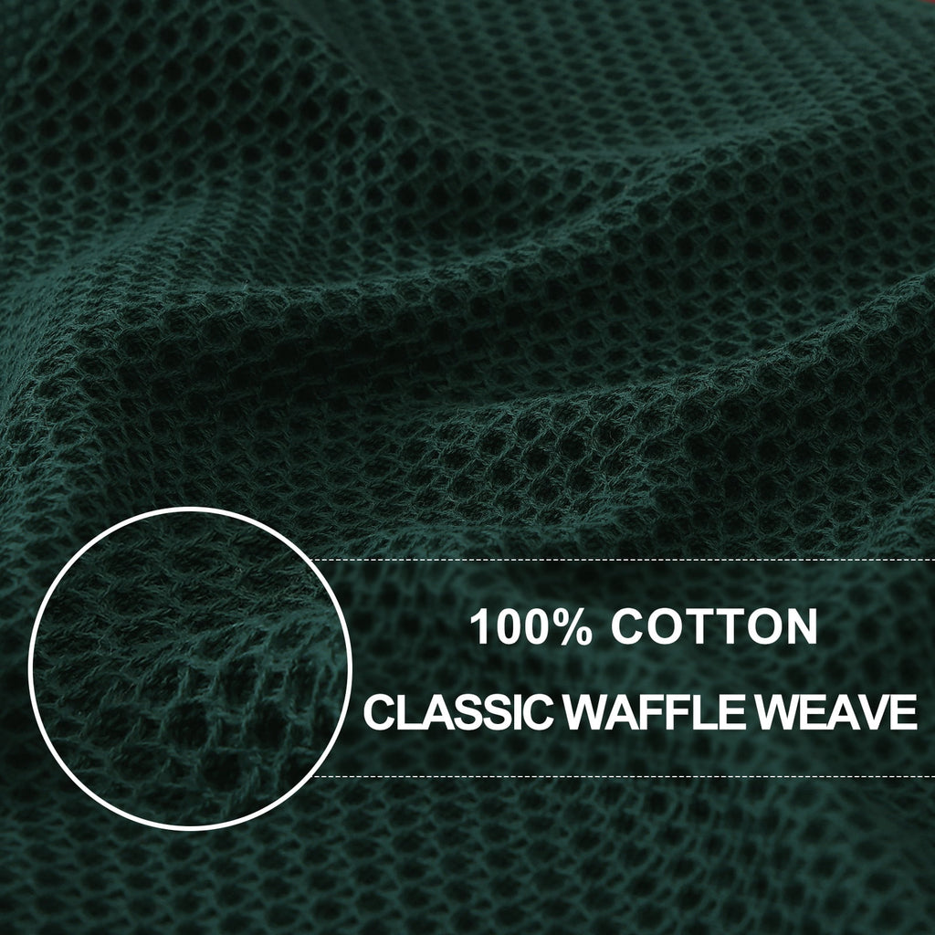 Smiry 100% Cotton Waffle Weave Kitchen Dish Towels, Ultra Soft Absorbent Quick Drying Cleaning Towel, 13x28 Inches, 4-Pack, Dark Grey
