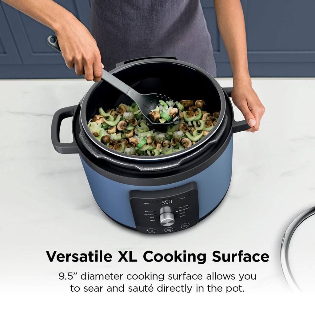 Ninja HyperHeat 8-in-1 Electric Pressure Cooker with SimpliServe Pot — 6.5 Qt, Cooks Up to 2X Faster, 1200W, Feeds 8–10, Sage Leaf