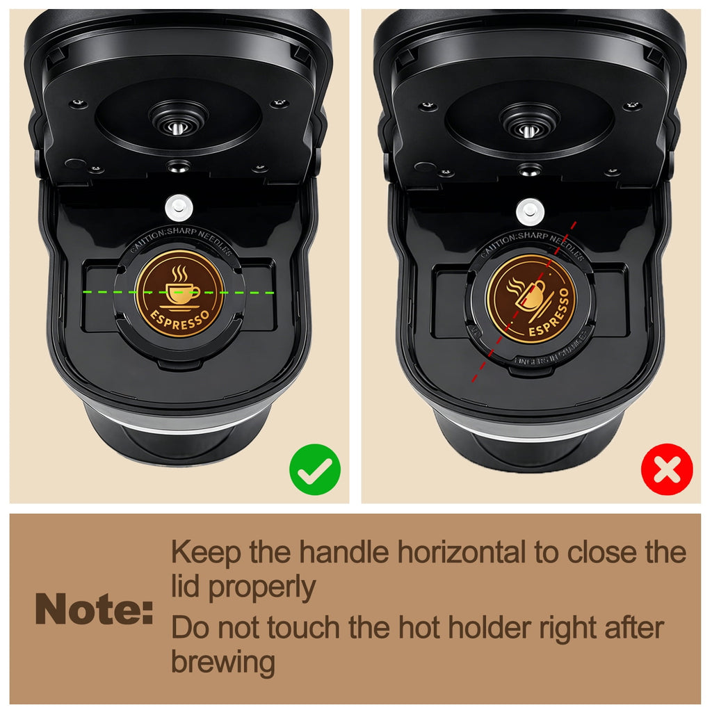 Bluebow Single Serve Coffee Maker, 6-12oz Brew Size for K Cup Pod & Ground Coffee& Tea, Fast Brew One Cup Small Coffee Machine for Home and Travel, Black