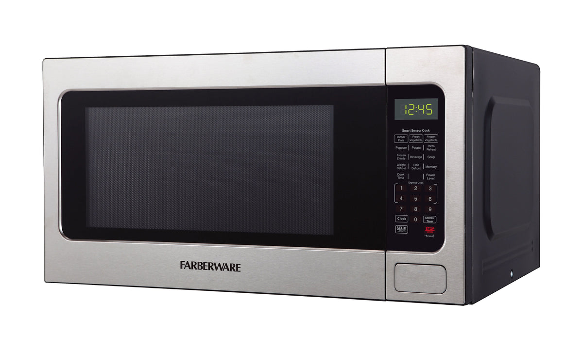 Farberware 1.1 cu ft Microwave Oven, 1000W Professional Countertop Microwave Oven, Stainless Steel