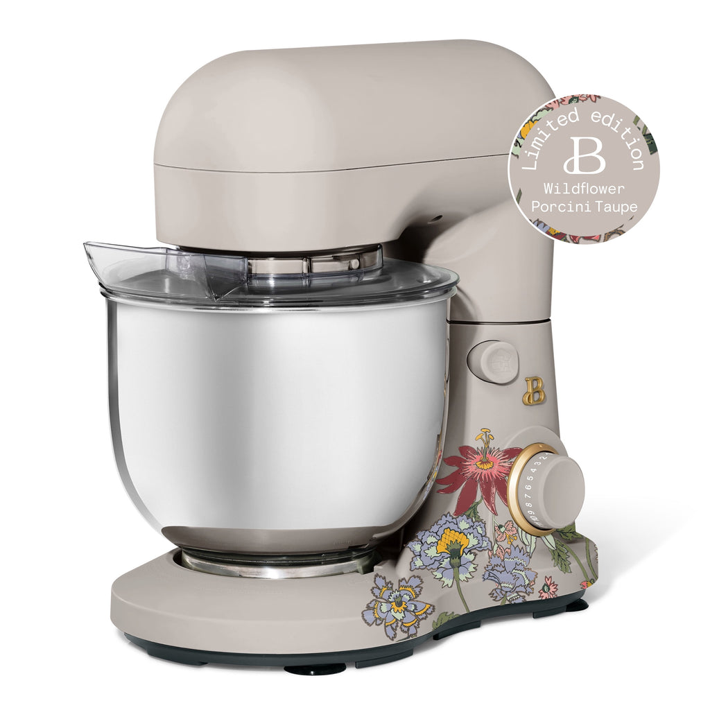 Beautiful 3.5 Qt Stand Mixer with Flat Beater, Dough Hook, Balloon Whisk, Chocolate by Drew Barrymore