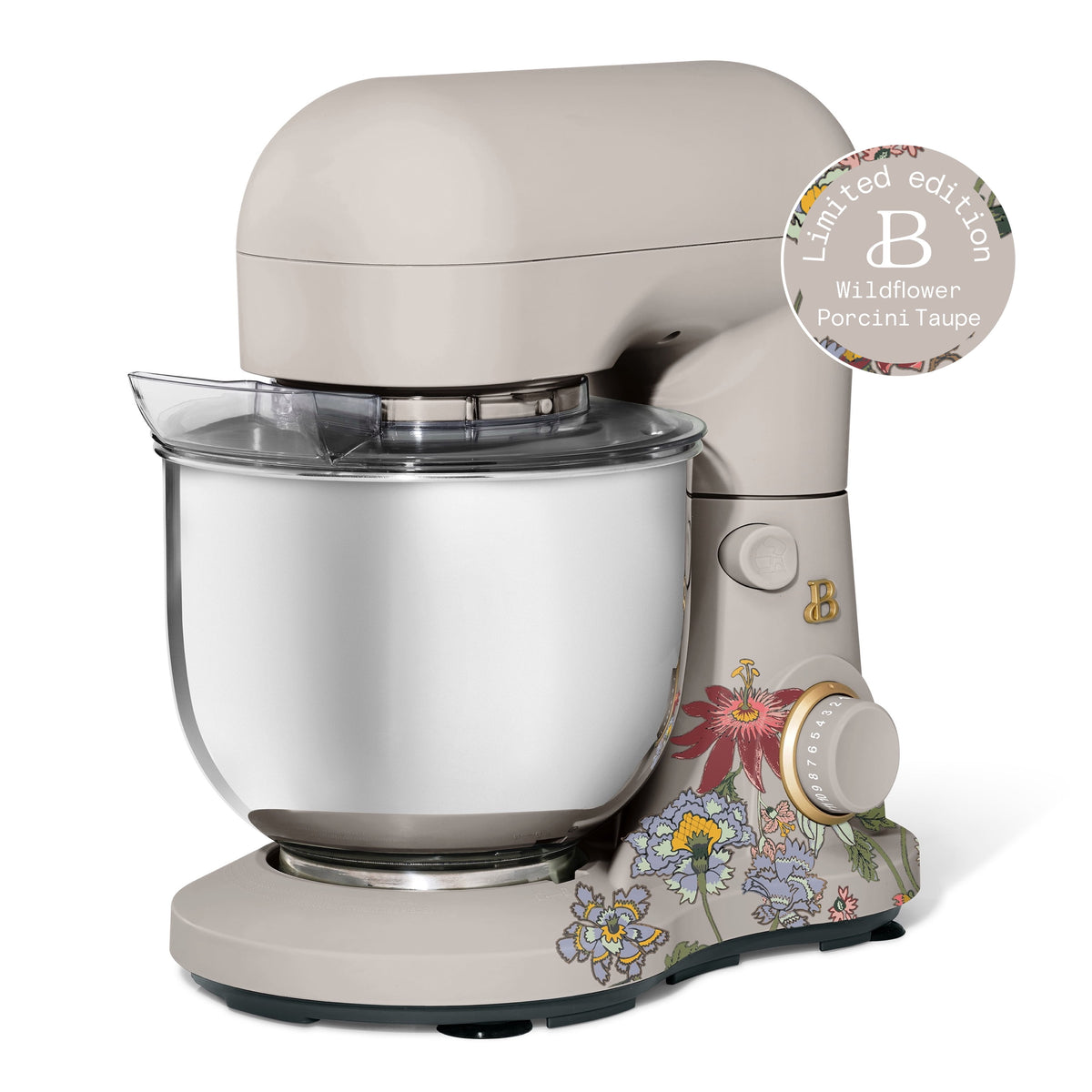 Beautiful 3.5 Qt Stand Mixer with Flat Beater, Dough Hook, Balloon Whisk, Chocolate by Drew Barrymore