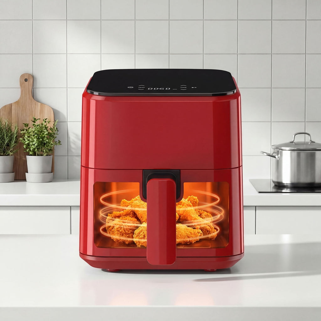 EDX 3 QT Digital Air Fryer, 800W Compact Countertop Air Fryer with Temperature Control, Black