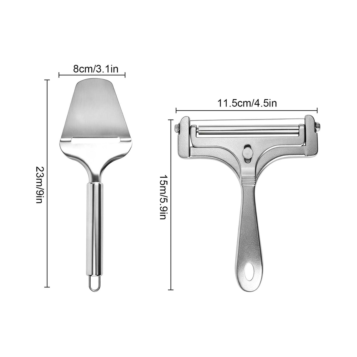 thovorrnl 2 Pcs Stainless Steel Cheese Slicer Set, Adjustable Wire Cutter