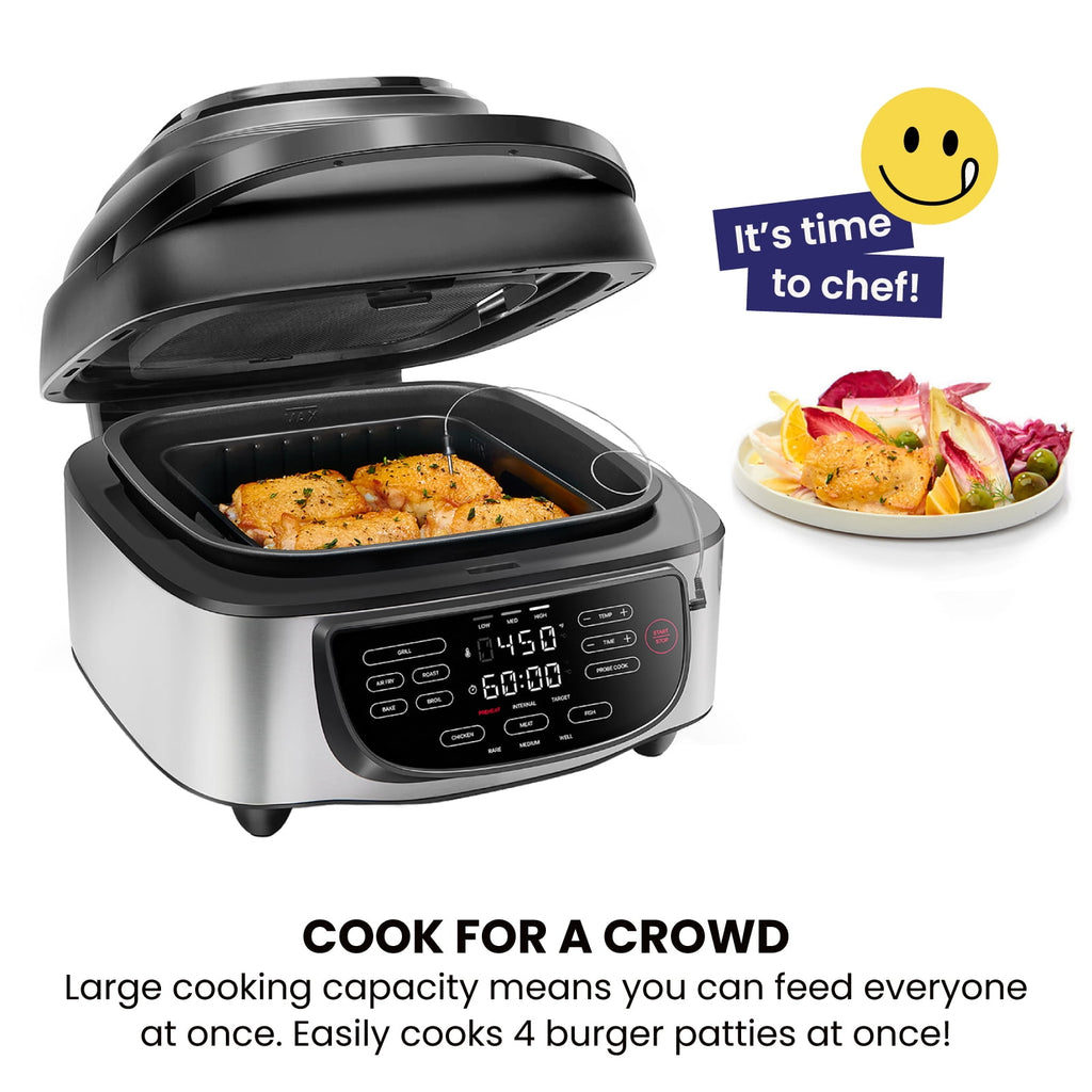 Vaparinckl 5QT Air Fryer, 8-in-1 Electric Hot Oven with Digital Touch Control, Visible Window, Nonstick & Dishwasher Safe Basket, Black