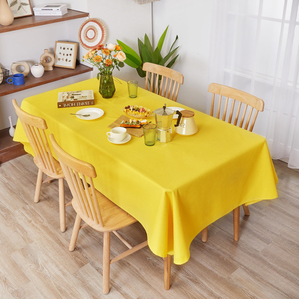Deconovo Square Tablecloth with Waterproof Finish, Easy-Clean Polyester Table Cover, 54 x 54 Inch, Dark Gray