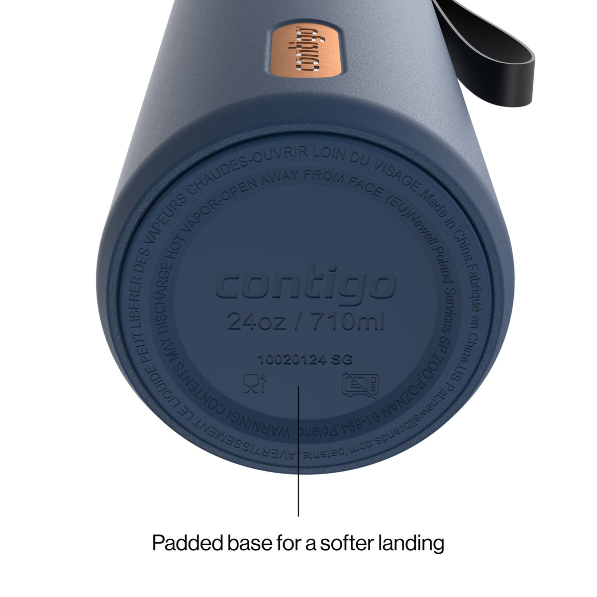 Contigo 24oz DualSip Insulated Stainless Steel Water Bottle with Built-In Straw and Drink Opening, Abyss Blue/Silver
