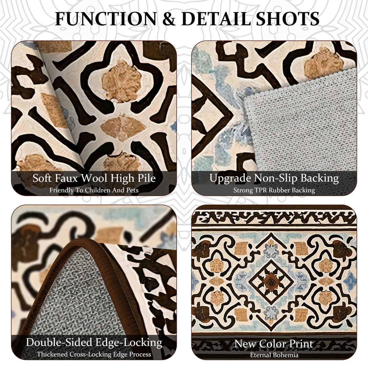 TECHVIDA Kitchen Rug Set 3 Piece,Non Slip Machine Washable Kitchen Mats, Farmhouse Hallway Doormat for Home Floor and Living Room,Gray