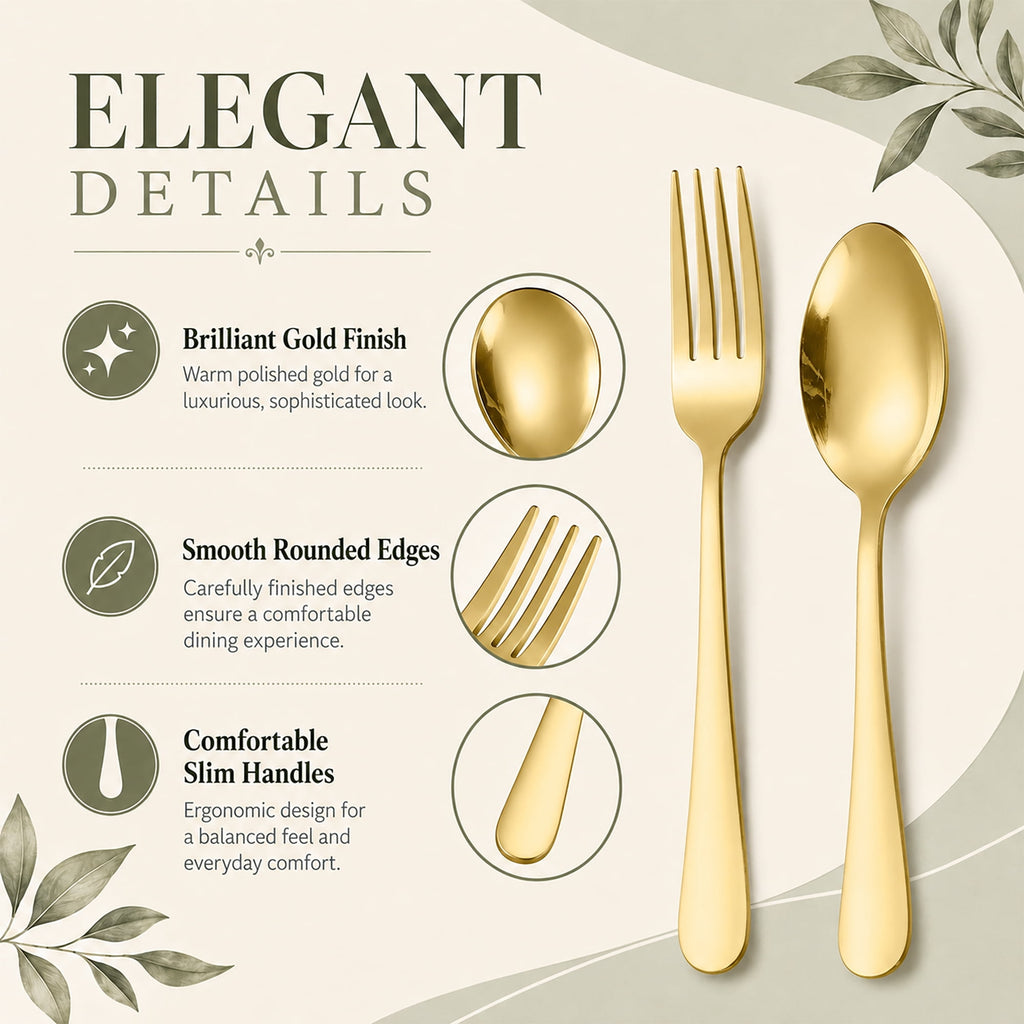 TINANA Silverware Sets, 24 PCS Flatware Set for 4, Stainless Steel Cutlery Utensil Set with Steak Knives Mirror Polished Forks and Spoons, Silver