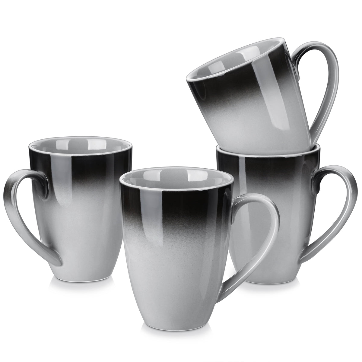 Vancasso Coffee Mugs Set of 4, 20oz Large Stoneware Mug, Tea Cups with Handle, Dishwasher and Microwave Safe, Ombre Orange